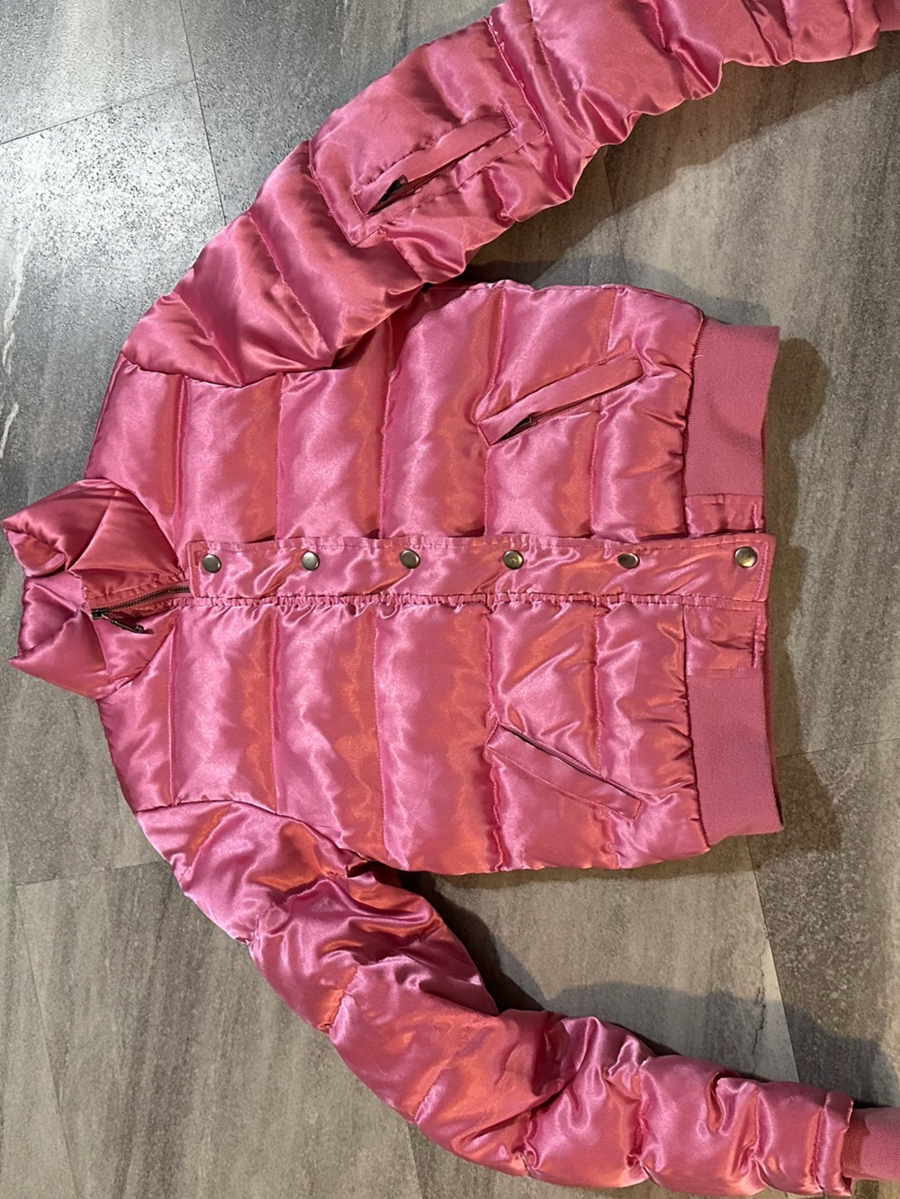 Y2K Juicy Couture bubblegum pink puffer jacket M